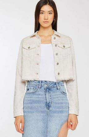 Kancan Ellie Cropped Denim Jacket in Ecru at Nordstrom, Size X-Large