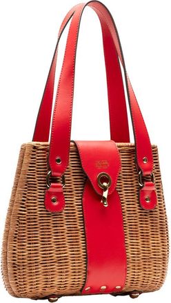Frances Valentine Gigi Wicker & Leather Basket Bag
