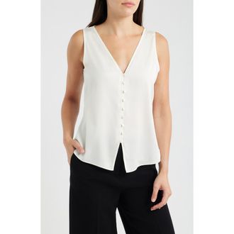 Kobi Halperin Colette Silk Blend Button-Up Top in Ivory at Nordstrom, Size Xx-Large