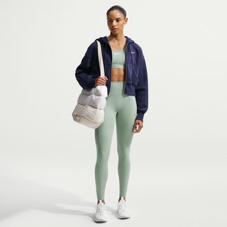 Nike Womens One Seamless Front High-Waisted Full-Length Leggings in Green | HJ9195-007