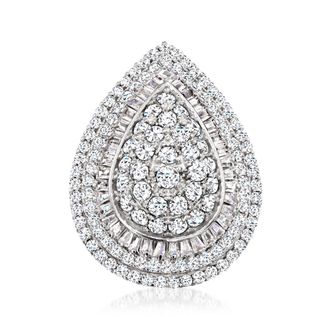 Ross-Simons Round and Baguette CZ Cocktail Ring in Sterling Silver