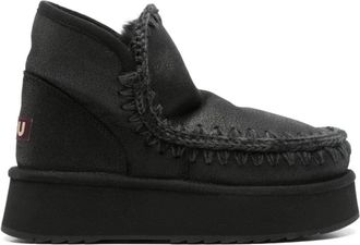 Mou Eskimo Bounce 24 Maxi Stitching - Dames - Winterlaarzen - Zwart - 39 EU - Leer - Schoenen