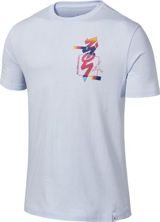 Nike Jordan Mens Air Jordan x Zion Crossover Alphabet Printing Round Neck Short Sleeve White T-Shirt DR2125-453