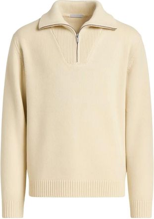 Daniele Fiesoli Turtlenecks, male, Beige, XL, Merino Wool Zip Jumper Cream