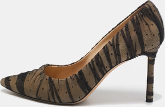 Jimmy Choo London Black Leather And Mesh Romy Pointed Toe Pumps