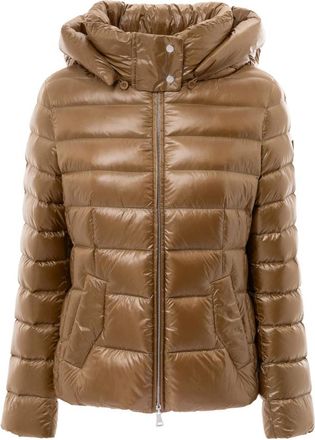 Add Bronzen Hooded Puffer Jas - Dames - Gewatteerde jassen - Bruin - M - Jassen