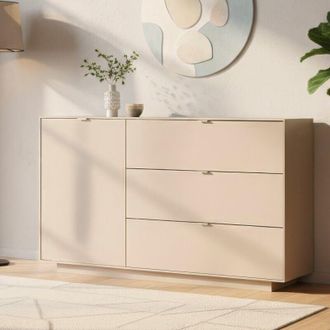Calicosy Madia con anta e 3 cassetti colore cashmere 160 cm Sivas51A