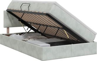 vidaXL Cama Con Almacenamiento Gris Claro 120 X 200 Cm Terciopelo Vidaxl