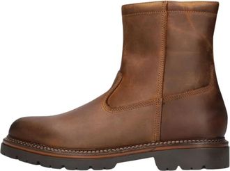 Mazzeltov Stijlvolle Cognac Leren Laarzen - Heren - Enkellaarsjes - Bruin - 43 EU - Wol - Schoenen