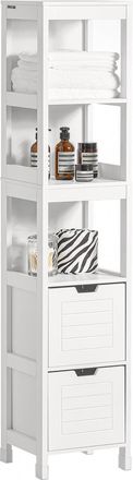 SoBuy Sobuy - Mueble Columna De Ba&ntilde;o Armario Para Ba&ntilde;o-3 Estantes Y 2 Cajones Frg126-w Es