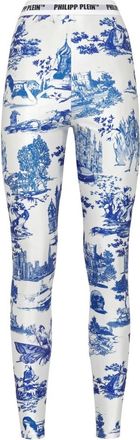 Philipp Plein Broeken, Dames, Wit, L, Katoen, Leggings EN Plein AIR