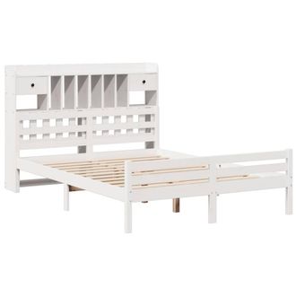 Berkfield Home Decorative Bookcase Bed without Mattress White 140x200cm Solid Wo | Size: 140x200 cm