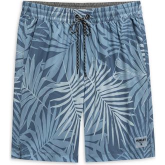 Hurley Tropic Ferns Volley Swim Trunks in Hypnotic at Nordstrom Rack, Size X-Large