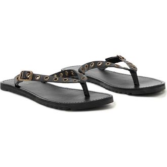 AllSaints Sydney Eyelet Flip Flop in Black at Nordstrom, Size 10Us