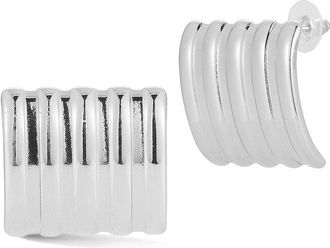 Glaze Jewelry Plated Stainless Steel Ribbed Sculptural Statement Stud Earrings