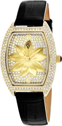Christian Van Sant Womens Lotus Gold Dial Watch
