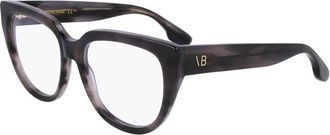 Victoria Beckham Eyeglasses Rectangle Full Rim, Striped Grey Frame And Clear Demo Lenses Lens Vb2674036