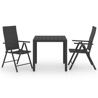 Berkfield Home 3 Piece Garden Dining Set Black