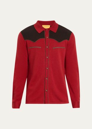 Guest In Residence Mens Colorblocked Cashmere Shirt