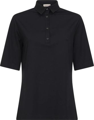 Blanca Vita Polo Shirt met Kraag en Knoopsluiting - Dames - Polos - Zwart - S - Tops