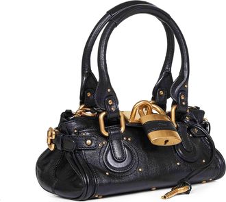 Chlo&eacute; Womens Handbag Paddington Black Buffalo Leather Shoulder Bags