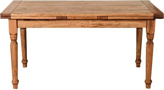 Biscottini International Biscottini - Mesa Extensible De Estilo Country De Madera Maciza De Tilo Acabado Con Efecto Natural Made In Italy