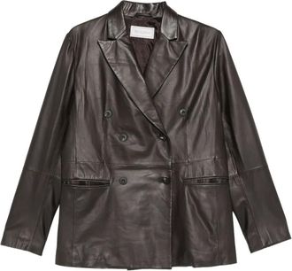 Antonelli Blazer doppiopetto in pelle - Marrone