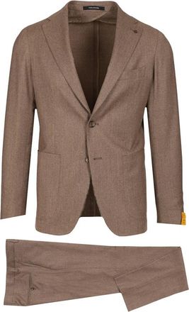 Tagliatore Wool And Silk Suit - Heren - Business pakken - Bruin - XL - Wol - Kostuums