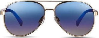 Velvet Eyewear Bonnie Sunglasses in Gold Blue at Nordstrom