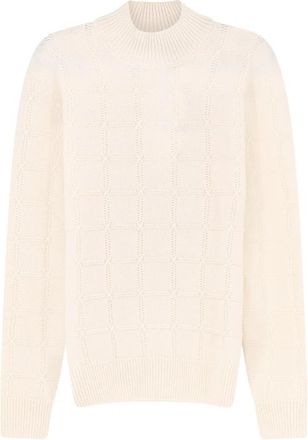 HUGO BOSS L-Fredo Mock-neck Trui - Heren - Coltruien - Wit - M - Wol - Truien & Vesten