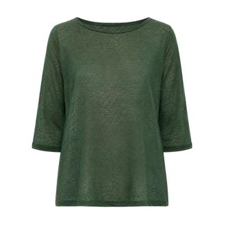 Aragona Blouses, female, Green, Size: 2XL D3369Tp-845 Boat-neck Top
