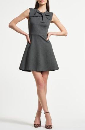 Isaac Mizrahi New York Sleeveless Bow Ponte Minidress in Charcoal Grey at Nordstrom Rack, Size X-Large