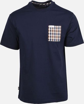 Aquascutum Mens Aquascutum Pocket T-Shirt Navy - Size: 40