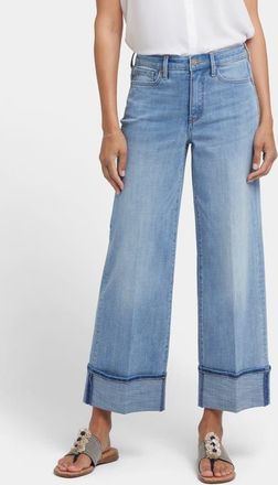 NYDJ Teresa Deep Cuff Wide Leg Jeans in Madison River at Nordstrom, Size 14