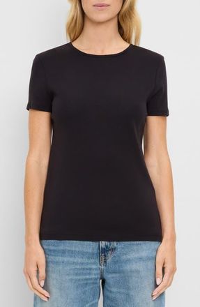 Michael Stars Haley Fine Binded Cotton T-Shirt in Black at Nordstrom
