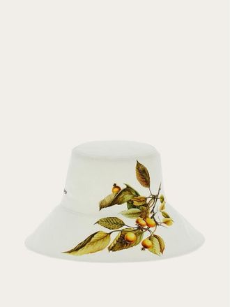Ferragamo Womens Off White Cotton Bucket Hat