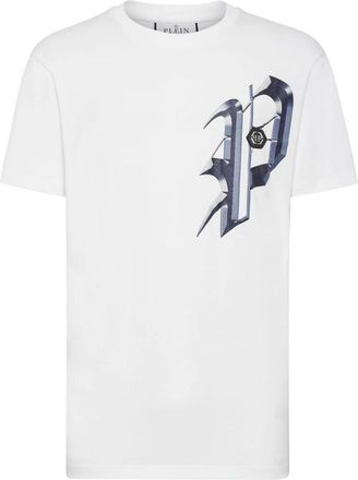 Philipp Plein T-Shirt Ronde Hals - Heren - T-shirts - Wit - 3XL - Katoen - Tops
