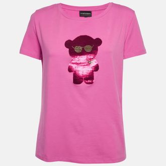 Emporio Armani Jersey Teddy Sequin Jersey T-Shirt