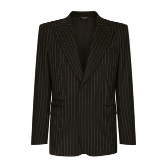 Dolce & Gabbana Blazers, male, Black, Size: XL Stylish Black Jacket for Men