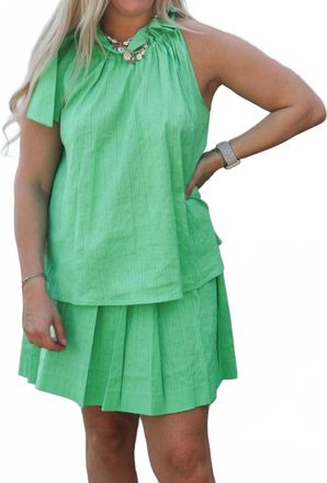 Adrienne Vacay Countdown Bridget Ruffle Tank In Green Apple