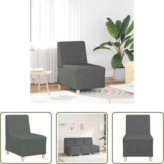 vidaXL Divano senza braccioli - Divano componibile senza braccioli grigio scuro 55 cm in tessuto