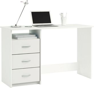 M&S Collection Scrivania per ragazzi con cassetti e vano, montaggio reversibile, bianco o rovere/bianco 123 cm