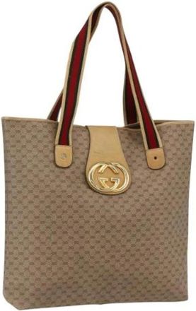 Gucci Pre-owned Tote Bags, female, Beige, Size: ONE SIZE Pre-owned Vintage Tote Bag