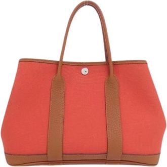 Herm&egrave;s Pre-owned Garden Party 30 Toile Militaire Negonda Bag - Dames - Vintage Shopper - Rood - ONE Size - Vintage