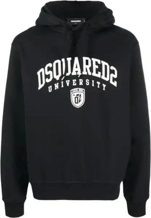 Dsquared2 Hoodies & sweatvesten, Heren, Zwart, S, University Hoodie Sweatshirt