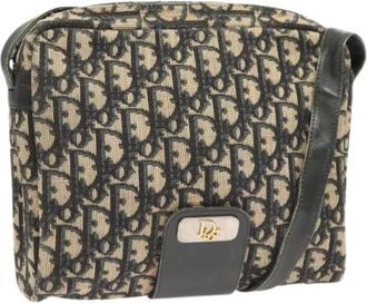 Dior Pre-owned Cross Body Bags, female, Blue, Size: ONE SIZE Pre-owned Trotter Canvas Shoulder Bag