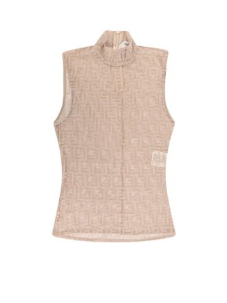 Fendi Ff Embroidered Jersey Top