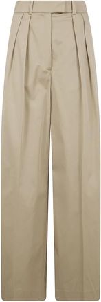 Anine Bing LOU Trouser - Dames - Wijde Broeken - Beige - M - Broeken