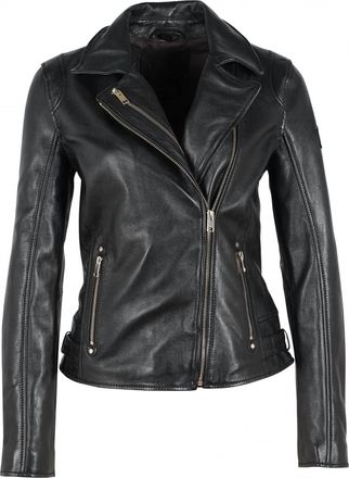 Mauritius Womens Traysie Love & Peace Leather Jacket In Midnite