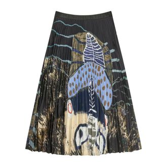 Munthe Midi Skirts, female, Multicolor, Size: M Floral Pleated Skirt Charming Print